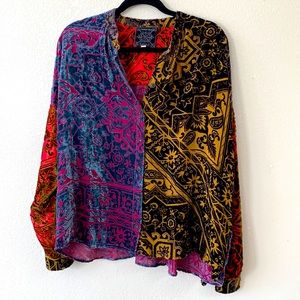 Johnny Was multi colored blouse